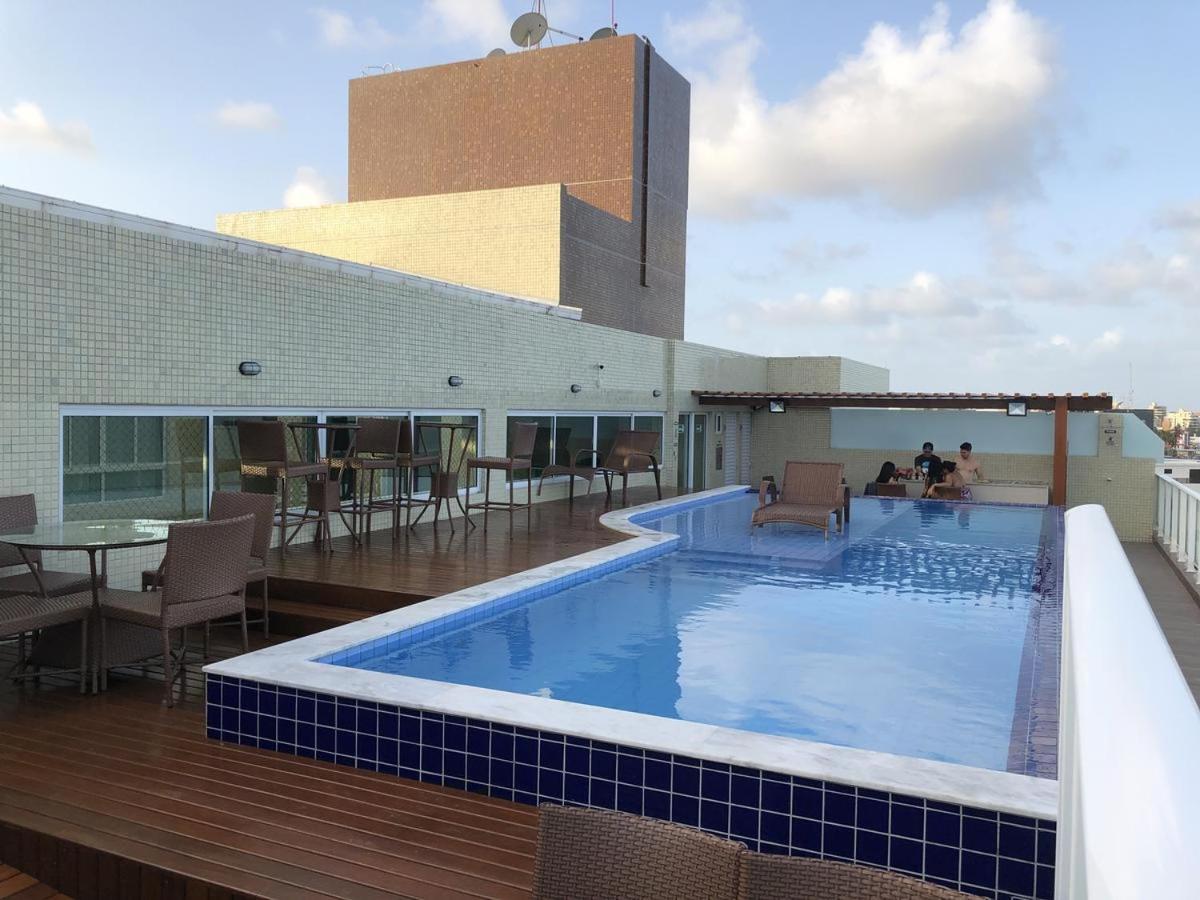 Confortável Flat com piscina de borda infinita na cobertura Aparthotel Cabedelo Exterior foto