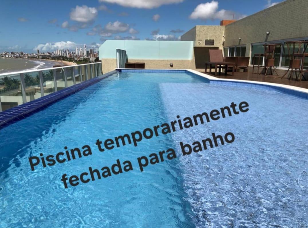 Confortável Flat com piscina de borda infinita na cobertura Cabedelo Exterior foto